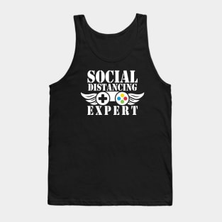 Social Distancing Expert Gaming Vintage Video Gamer Gift Tank Top